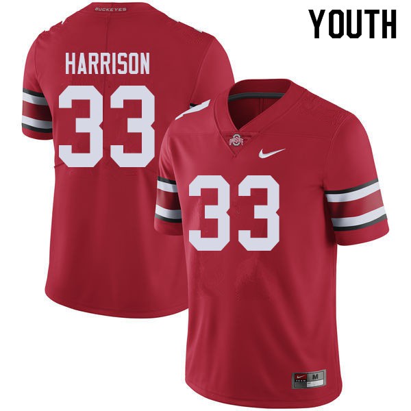 Ohio State Buckeyes #33 Zach Harrison Youth Official Jersey Red